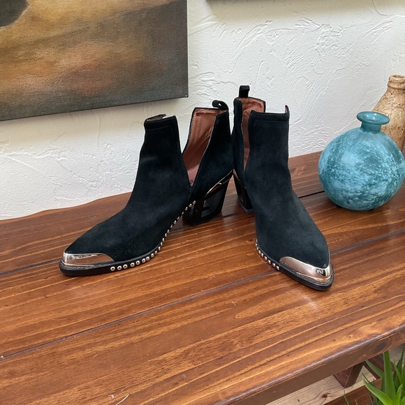 JEFFERY CAMPBELL BLACK SUEDE ANKLE BOOTS - Picture 2 of 8